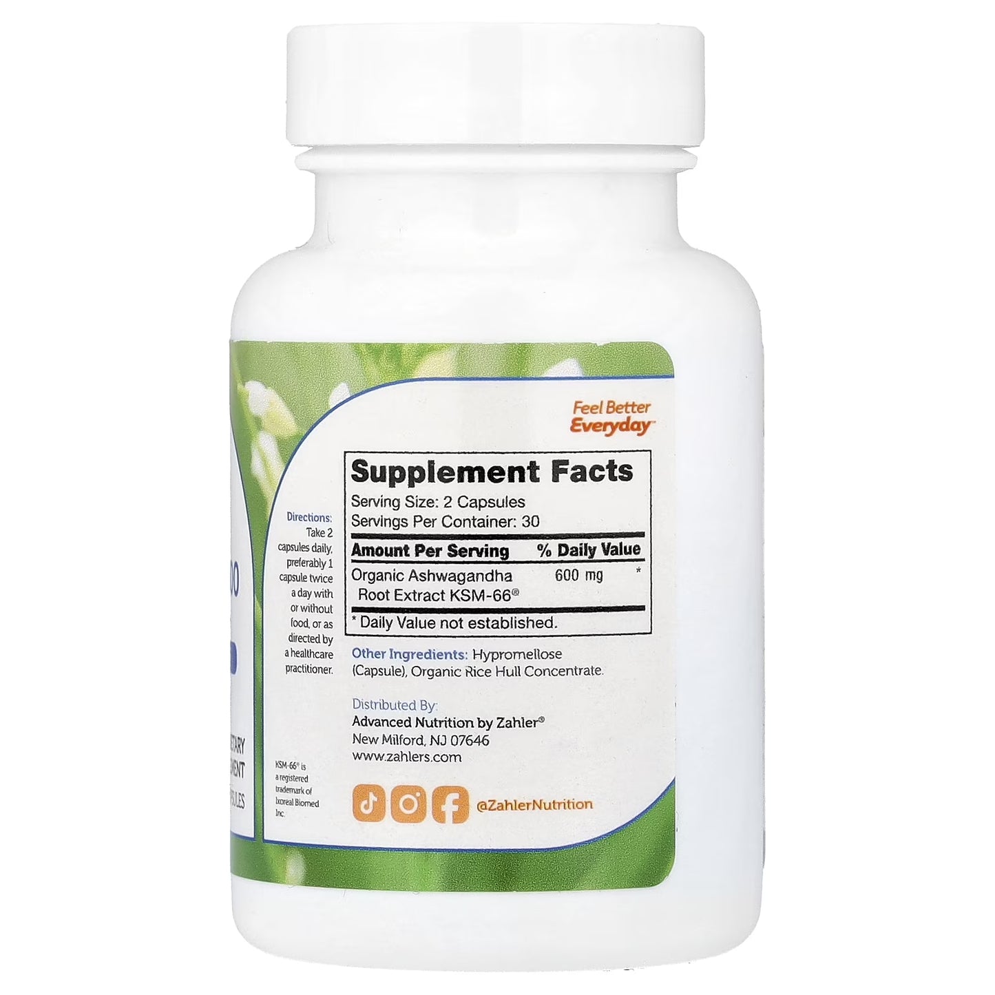 Ashwagandha 600, Clinically Validated Dose, Supports Mental Energy & Relaxation, 60 Capsules (300 Mg per Capsule)