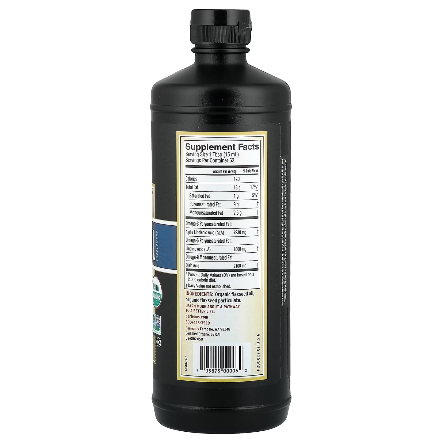 Barleans Organic Oils Barleans Flax Oil, 32 Oz