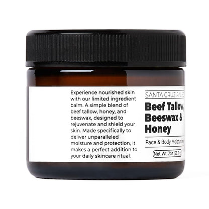 Beef Tallow for Skin, Grass Finished & Grass Fed Beef Tallow and Honey Balm Body
