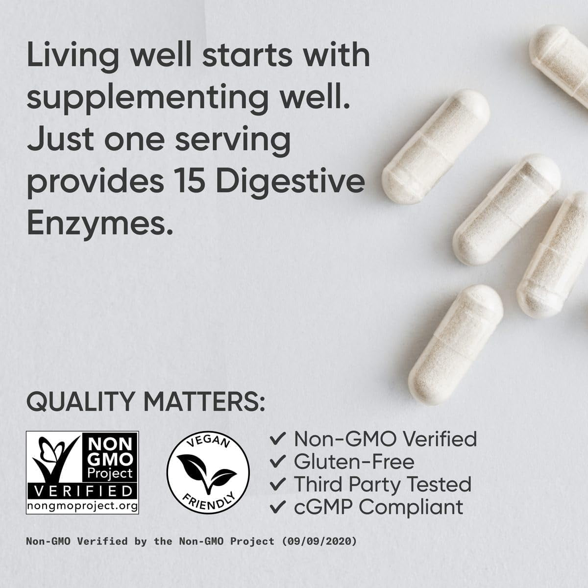 Digestive Enzymes with Probiotics & Ginger - Plant Based for Dairy, Protein, Sugar & Carbs - Non-Gmo Verified & Vegan Friendly (90 Veggie Capsules)