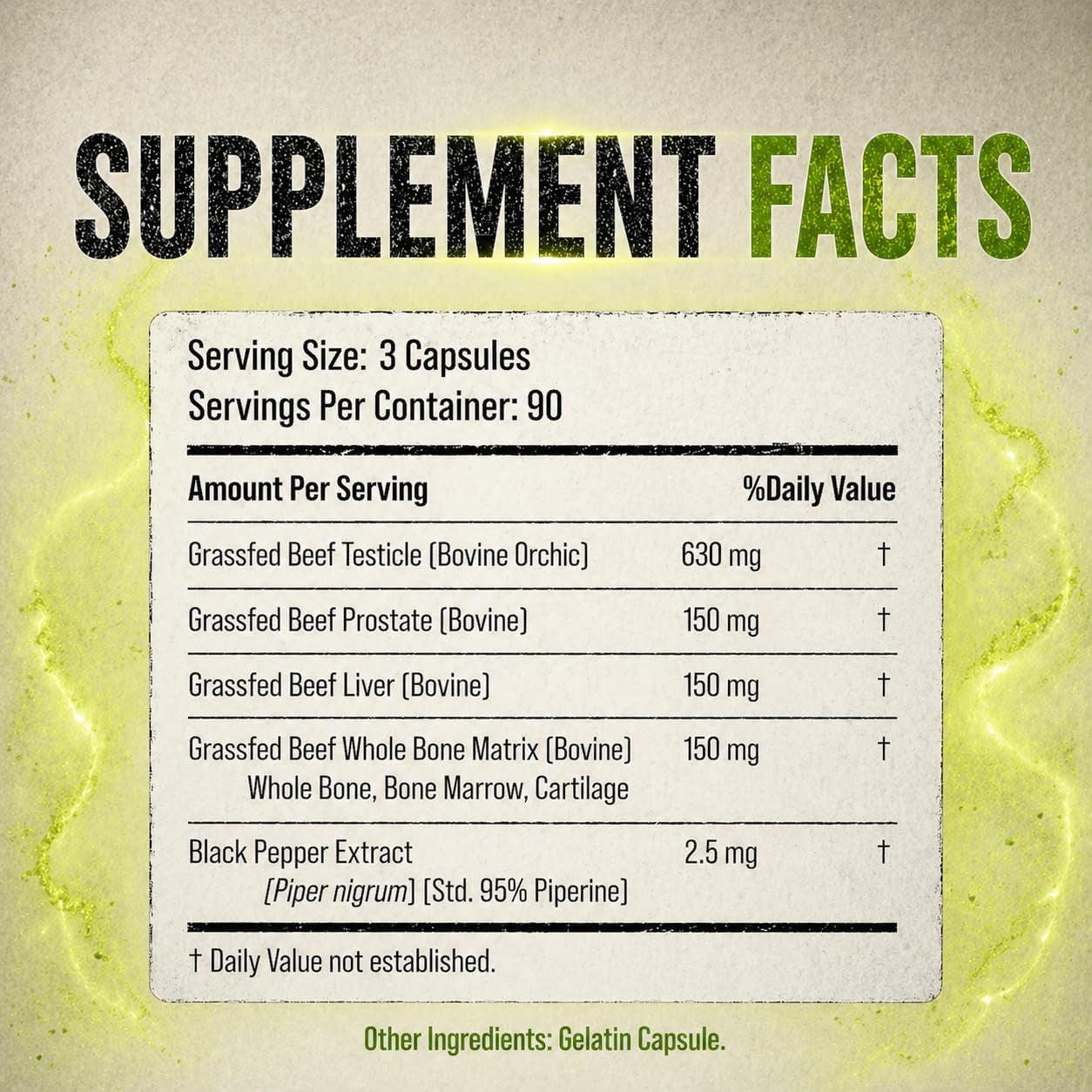 Grass Fed Beef Organ Supplement for Men - Male Optimization Pills - 6 Vital Beef Organs to Drive Prostate Health & Peak Performance, Made in USA, 90 Capsules