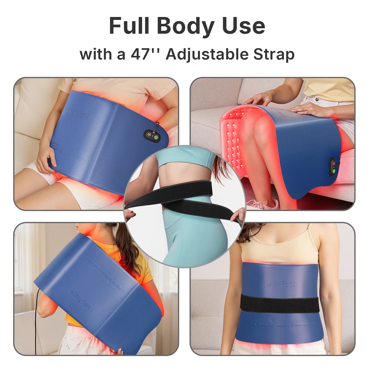 264LED Light Wellness Pad for Body, 660Nm & 850Nm Infrared Light Belt with Timer & 4 Modes, Large 30"X12" Home Wellness Device, 3 Brightness Levels + Aromatherapy Pouch