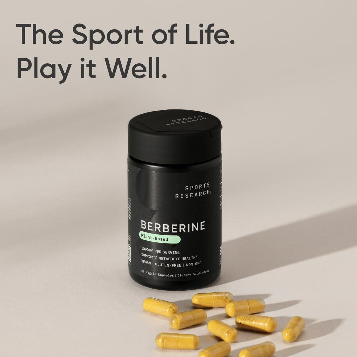 Berberine - Herbal Ayurvedic Metabolic Health Support - 1000 Mg - 60 Capsules - Vegan Certified, Gluten-Free, Non-Gmo