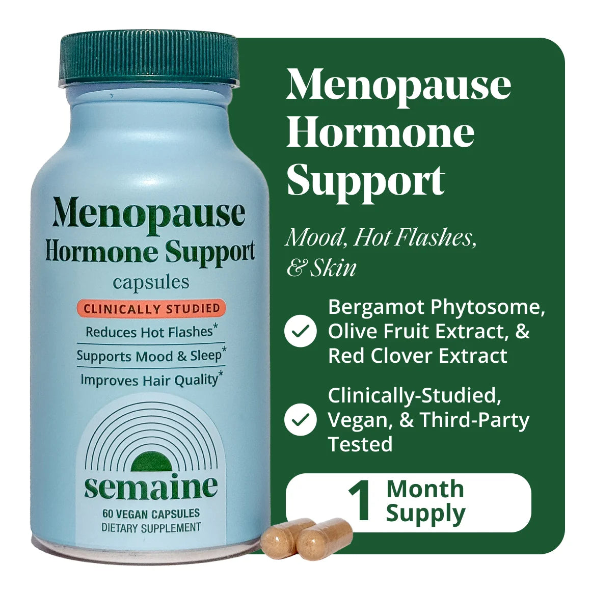Menopause Essentials - Clinically Studied to Ease Hot Flashes - Bergamot & Olive Fruit Extract