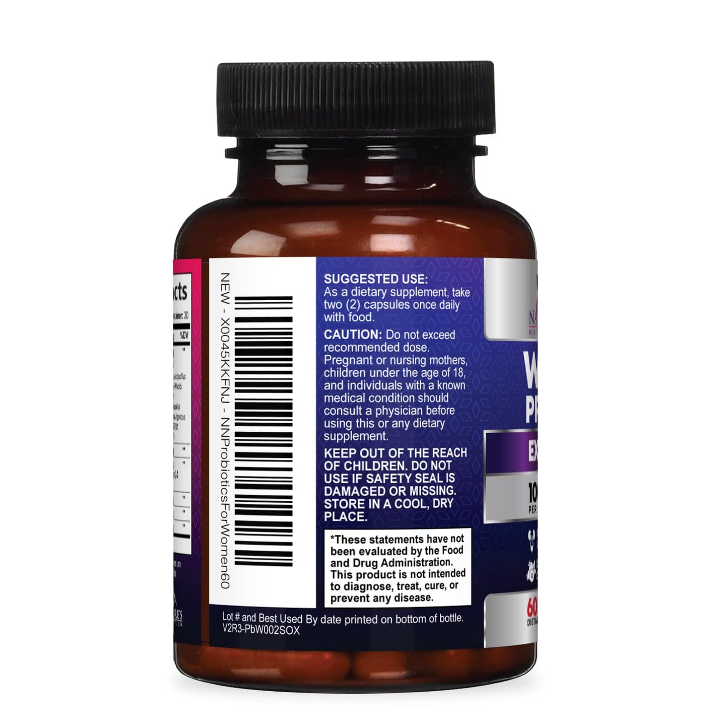 Probiotics for Women - Probiotic Blend 100 Billion CFU per Serving - Women'S Probiotic for Targeted Vaginal & Digestive Health Support - 16 Strains, Cranberry, Prebiotics - Bottled USA - 60 Capsules