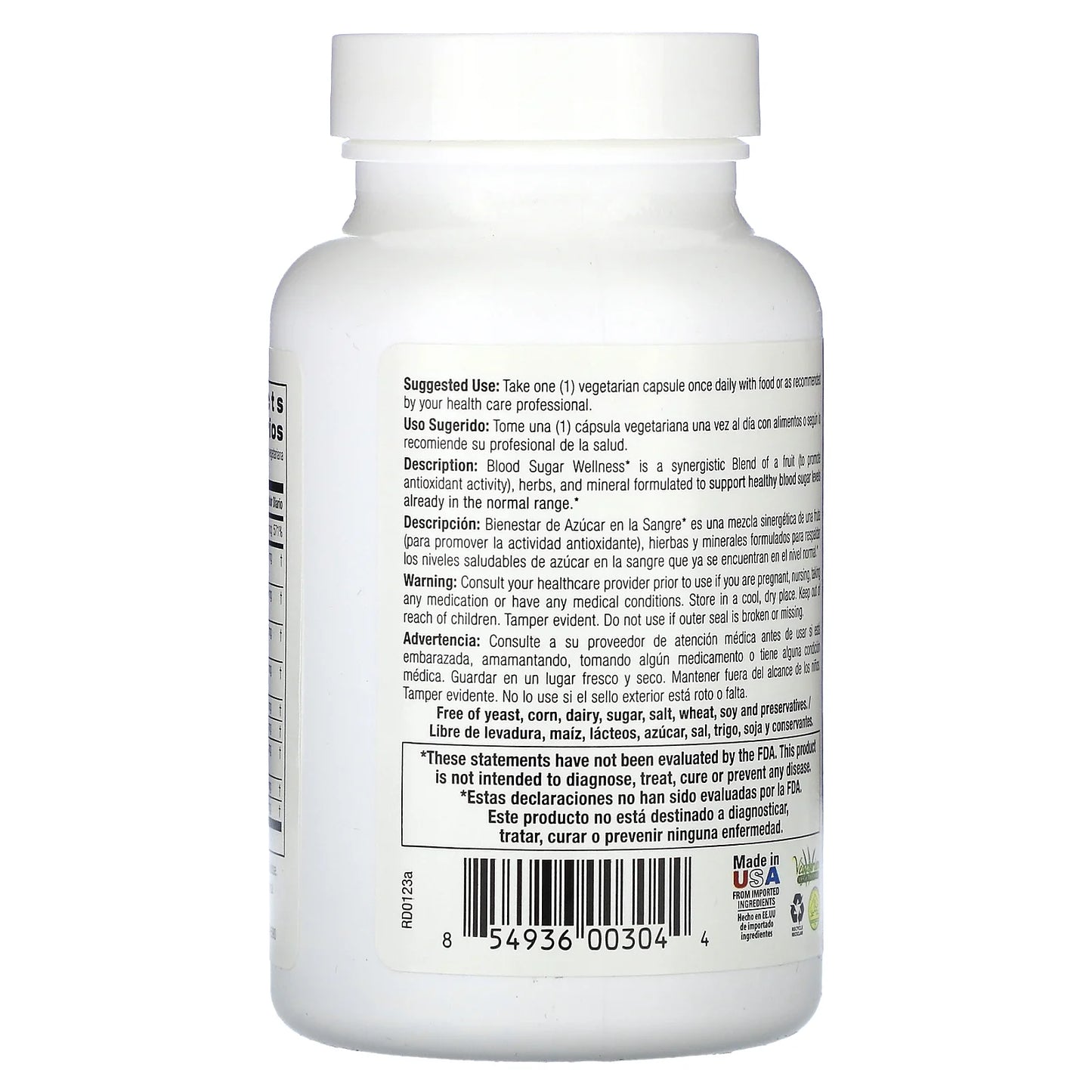 Bio Nutrition - Blood Sugar Wellness - 60 Vegetarian Capsules