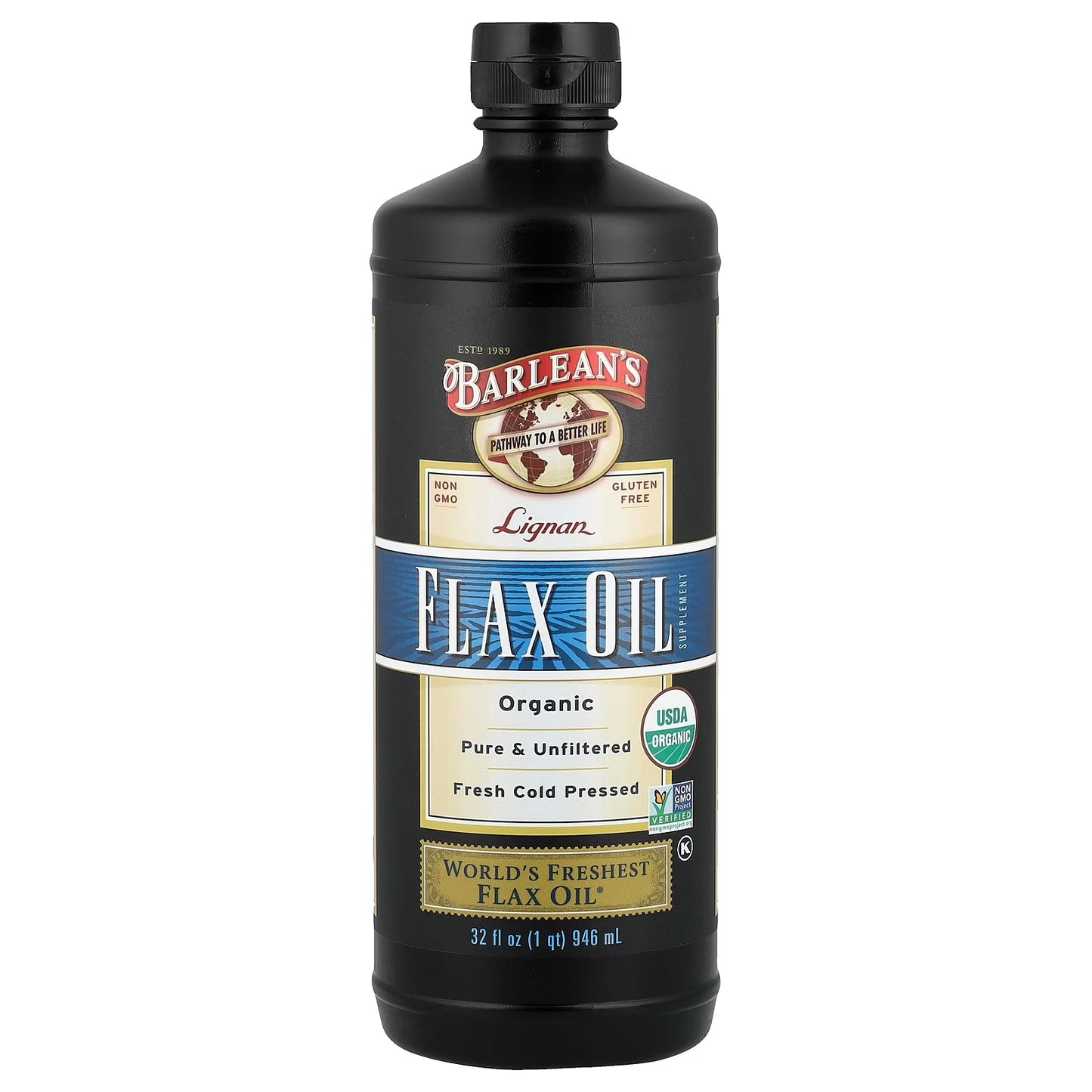 Barleans Organic Oils Barleans Flax Oil, 32 Oz