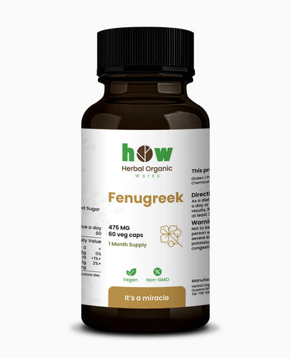 Fenugreek Capsules 60 Count | 475Mg for Digestion, Metabolism & Daily Wellness