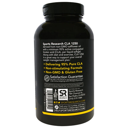 Sports Research CLA 1250, Max Potency, Softgel