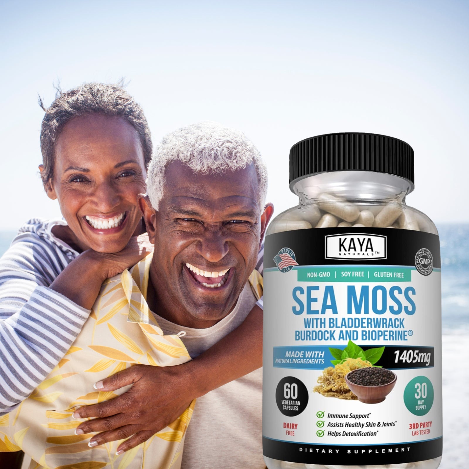 Irish Sea Moss 60Ct, Burdock Root, Bladderwrack Powder, Immune & Thyroid Care