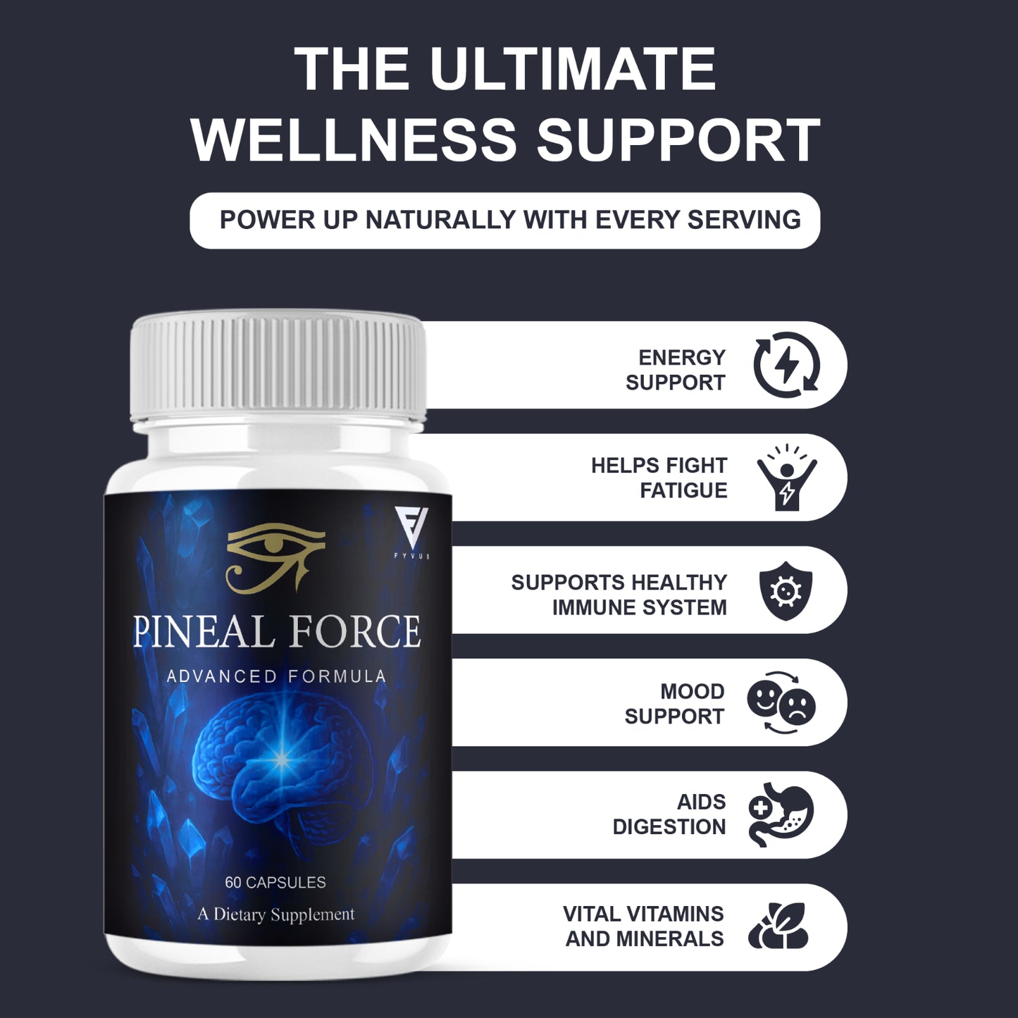 Pinealforce Premium Health & Wellness Supplement Pills (60 Capsules)