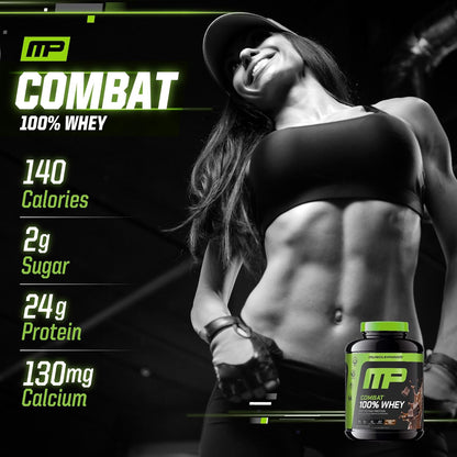 Combat 100% Whey Protein Powder, Chocolate Milk, Fast Recovery & Muscle Gain with Whey Isolate, High Protein Powder for Women & Men, Gluten Free, 5Lb, 67 Servings
