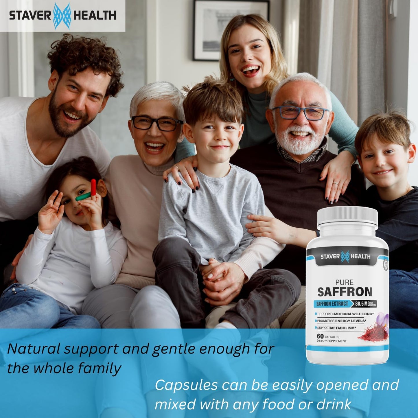Saffron Supplement 88.5 Mg – Saffron Extract Capsules – Supports Mood Balance & Emotional Wellness – 60 Veggie Capsules –