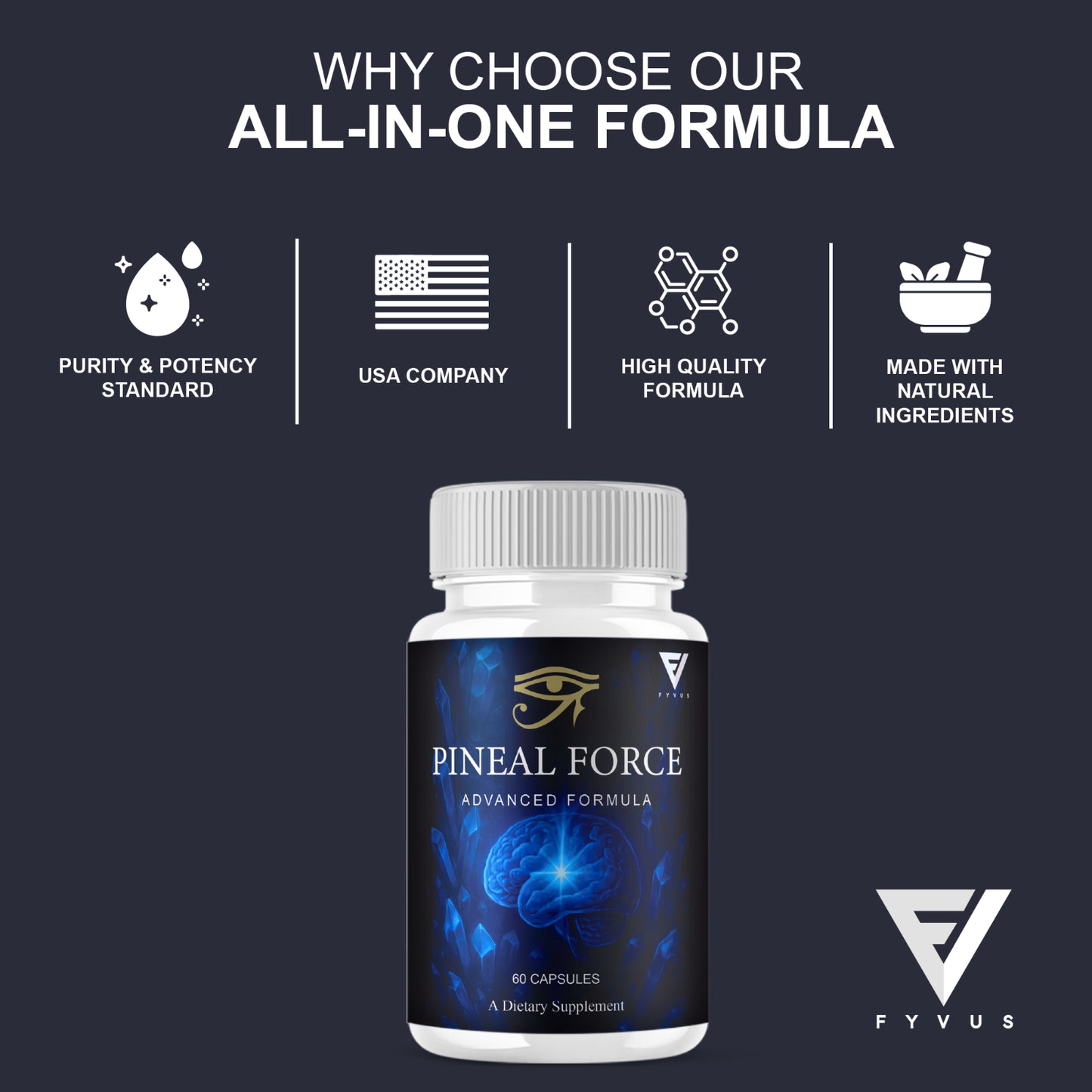 Pinealforce Premium Health & Wellness Supplement Pills (60 Capsules)