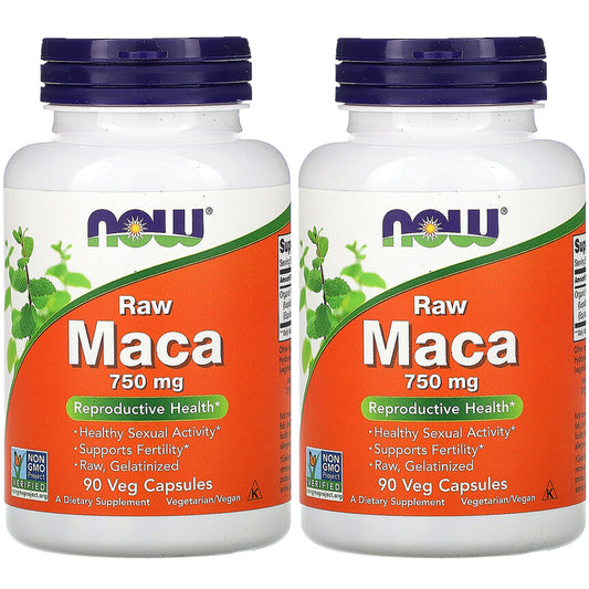 Now Foods, (2 Pack) Maca, Raw, 750 Mg, 90 Veggie Caps