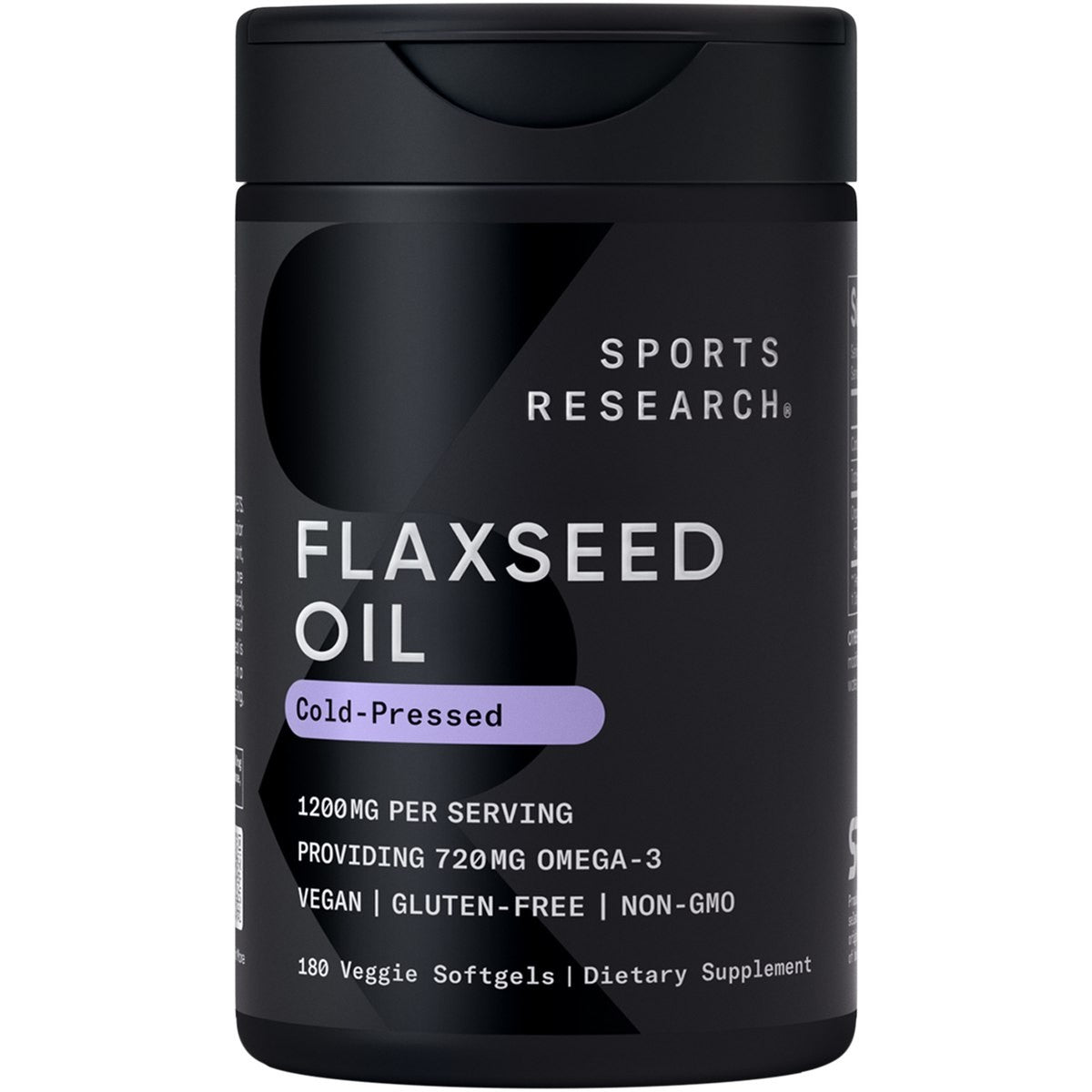 Vegan Flaxseed Oil 1200Mg W/ ALA Omega 3 Herbal Supplement 180 Softgels Non-Gmo