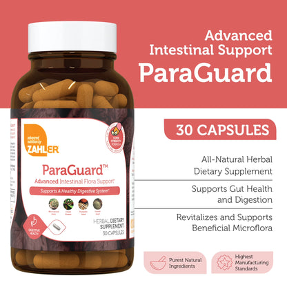 Paraguard Capsules, 30 Count, Gut Health Supplement & Digestive Support with Wormwood, Garlic, Pumpkin Seed, Clove