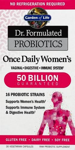 Garden of Life Dr. Formulated Probióticos Once Daily para Mujeres, 50 mil millones de UFC, 30 unidades