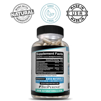 Irish Sea Moss 60Ct, Burdock Root, Bladderwrack Powder, Immune & Thyroid Care