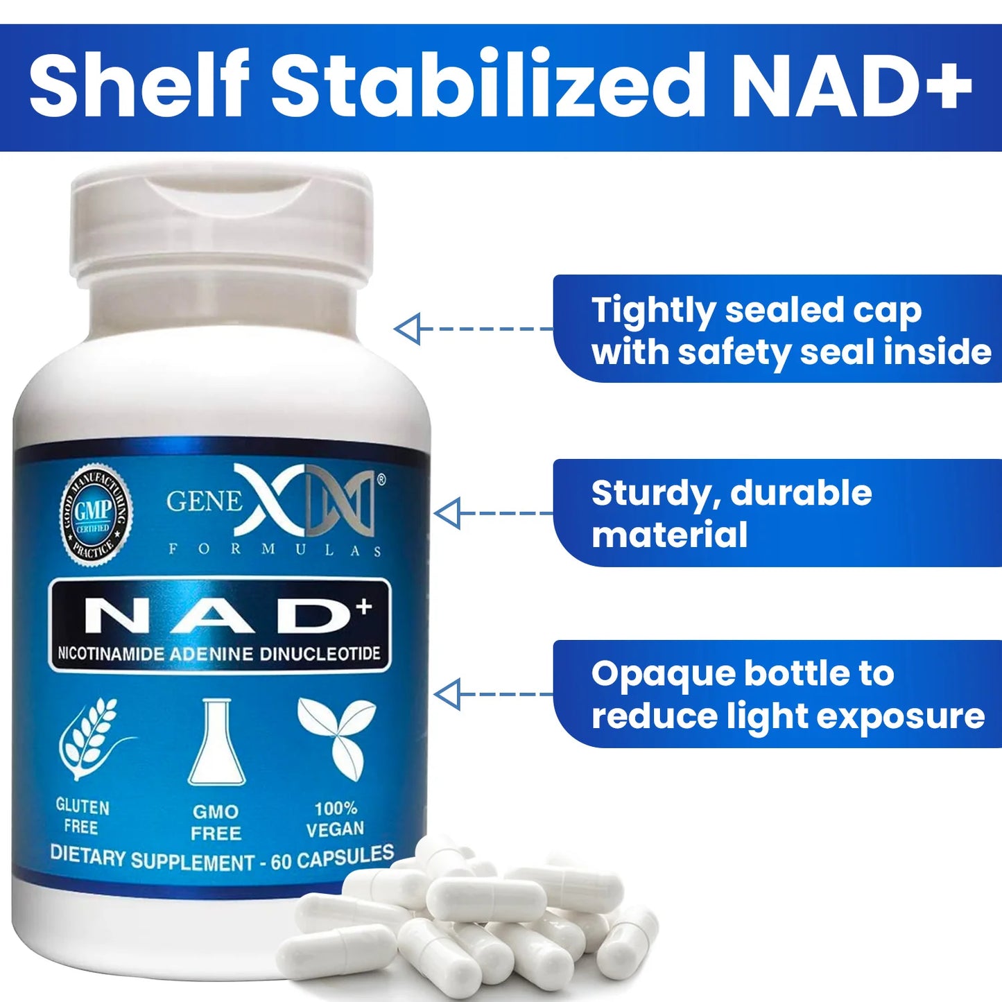 Genex NAD+ Nicotinamide Adenine Dinucleotide 250Mg (60 Capsules)