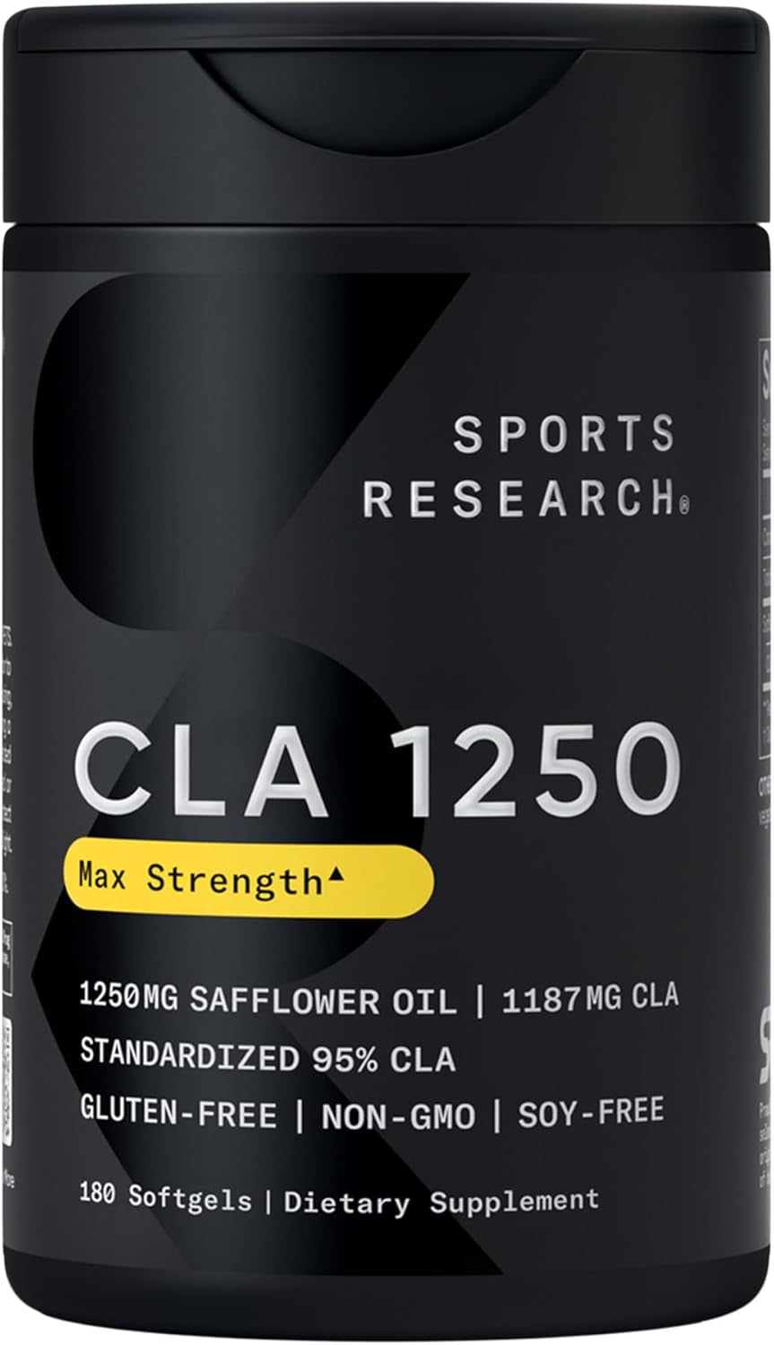 CLA - 1250Mg with Active Conjugated Linoleic Acid for Men and Women | Non-Gmo, Soy & Gluten Free - 95% (180 Softgels)