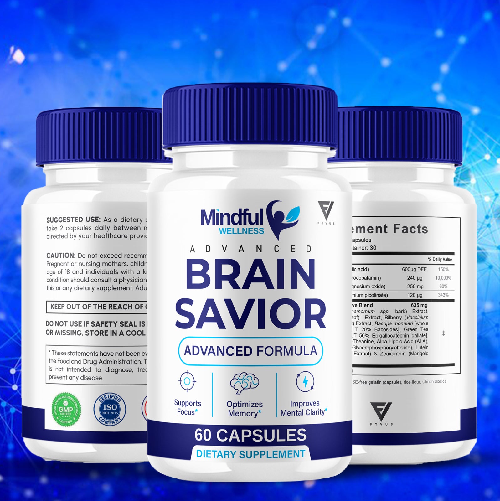(2 Pack) Mindfull Wellness Brain Savior Mindful Wellness Pills (120 Capsules)