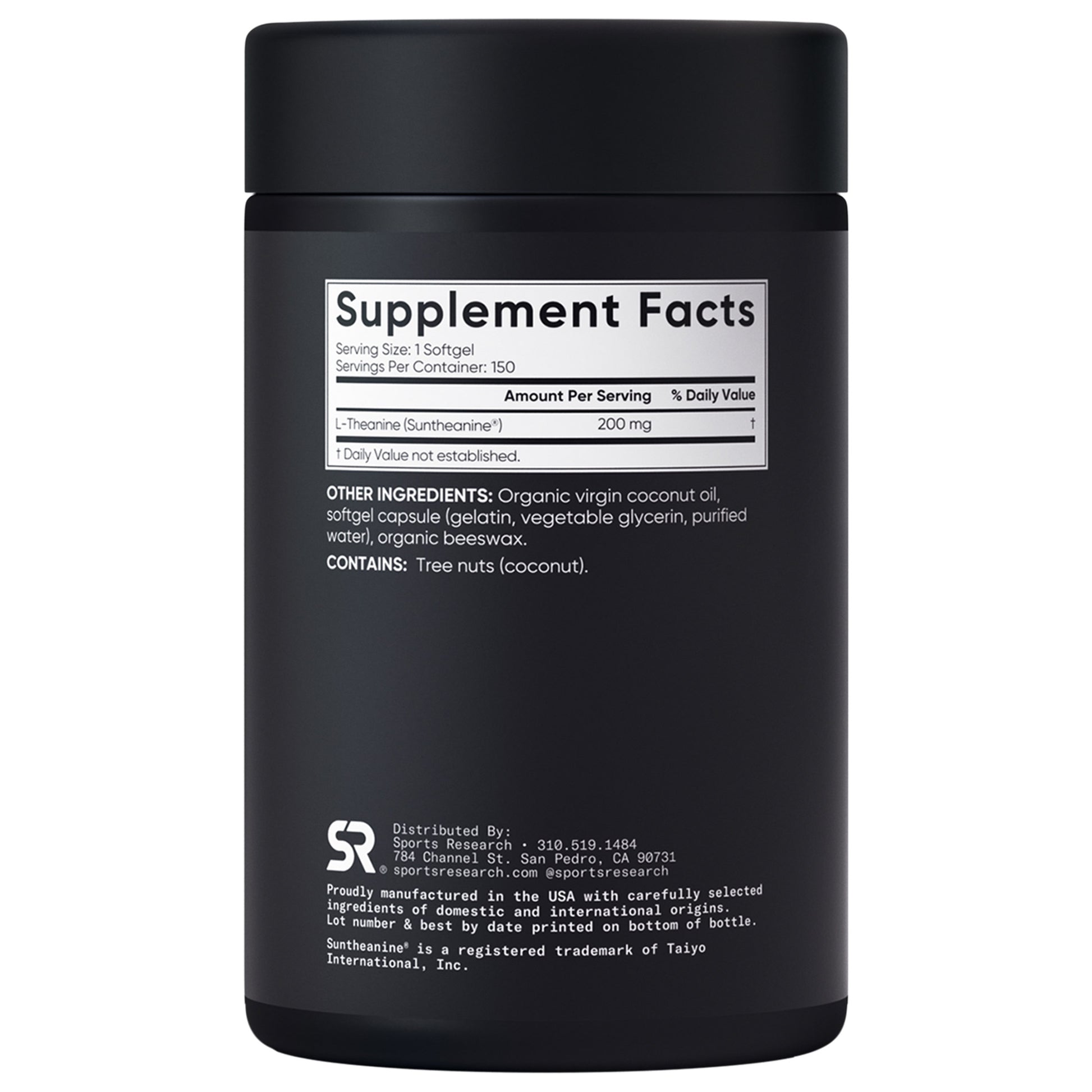Sports Research L-Theanine Suntheanine 200 Mg, 150 Softgels
