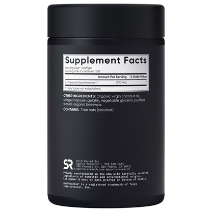 Sports Research L-Theanine Suntheanine 200 Mg, 150 Softgels