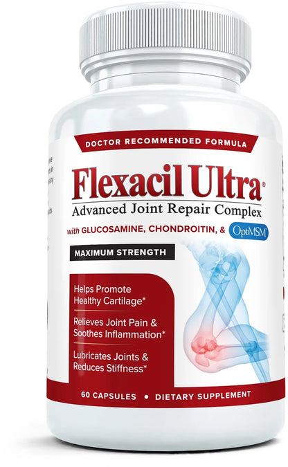 Ultra (2 Bottles) Joint Support Supplement with Glucosamine, Chondroitin & MSM, 120 Caps