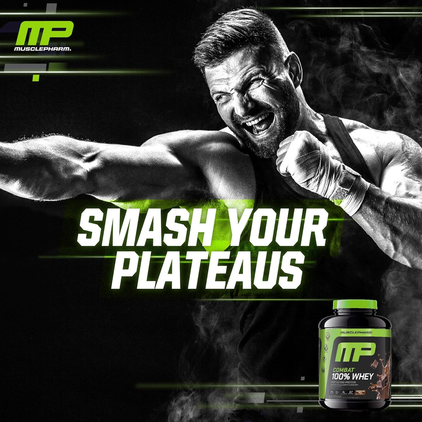 Combat 100% Whey Protein Powder, Chocolate Milk, Fast Recovery & Muscle Gain with Whey Isolate, High Protein Powder for Women & Men, Gluten Free, 5Lb, 67 Servings
