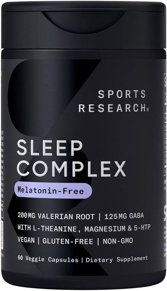 ® Sleep Complex- Melatonin-Free Vegan Capsules - with Valerian Root, GABA, L-Theanine, Magnesium & 5-HTP - 30 Servings