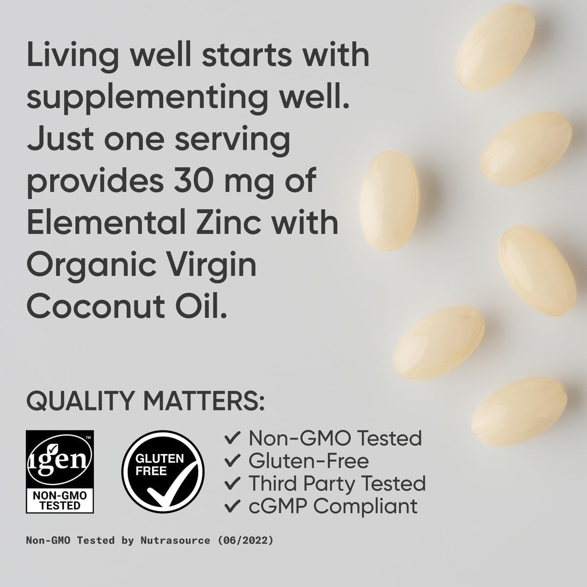 High Potency Zinc Picolinate 30Mg with Organic Coconut Oil | Highly Absorbable Zinc Supplement for Healthy Immune & Enzyme Function - Non-Gmo Tested & Gluten-Free (180 Liquid Softgels)