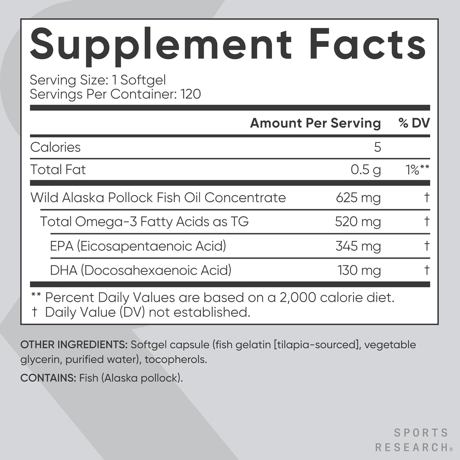 ® Omega-3 Fish Oil Minis from Wild Alaska Pollock, 120 Count | Easy to Swallow Mini-Softgel, Always Fresh Never Fishy, 690Mg EPA 260Mg DHA per Softgel, MSC Certified Sustainable, Non-Gmo
