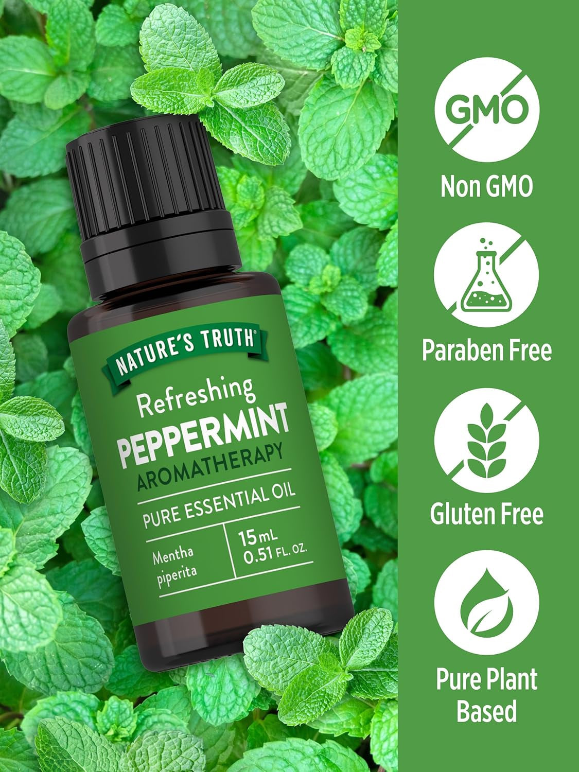 Peppermint Essential Oil | 15 Ml | Invigorating Peppermint Scent | for Diffusers and Aromatherapy | Plant Based, Non-Gmo & Gluten Free