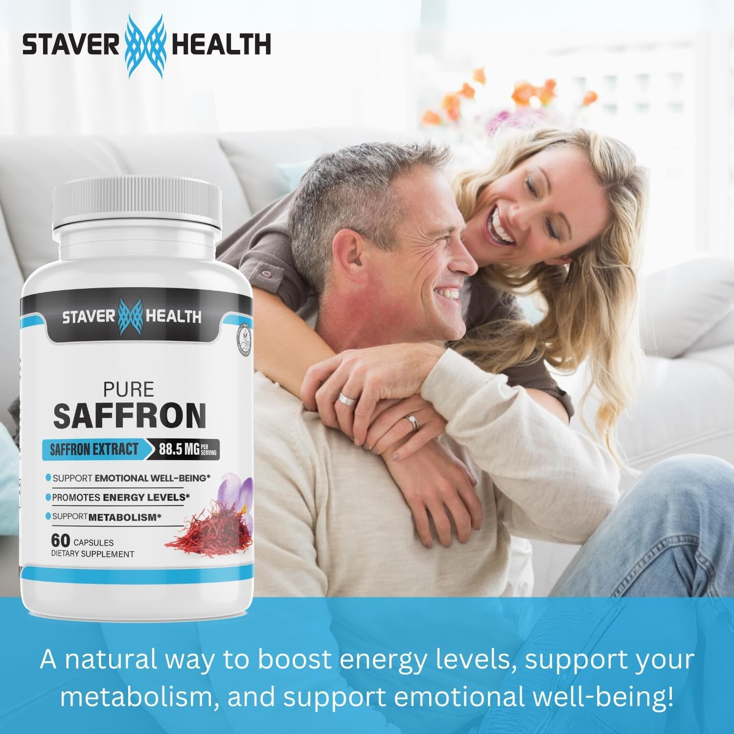 Saffron Supplement 88.5 Mg – Saffron Extract Capsules – Supports Mood Balance & Emotional Wellness – 60 Veggie Capsules –