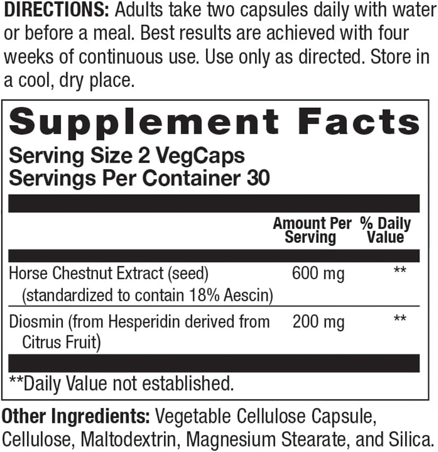 Venastat - Leg Vein Support Supplements, Circulation Supplements with Horse Chestnut & Diosmin for Men & Women, Healthy Blood Flow - 105 Veggie Capsules