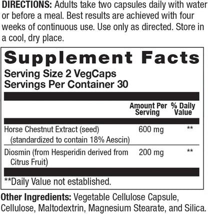 Venastat - Leg Vein Support Supplements, Circulation Supplements with Horse Chestnut & Diosmin for Men & Women, Healthy Blood Flow - 105 Veggie Capsules