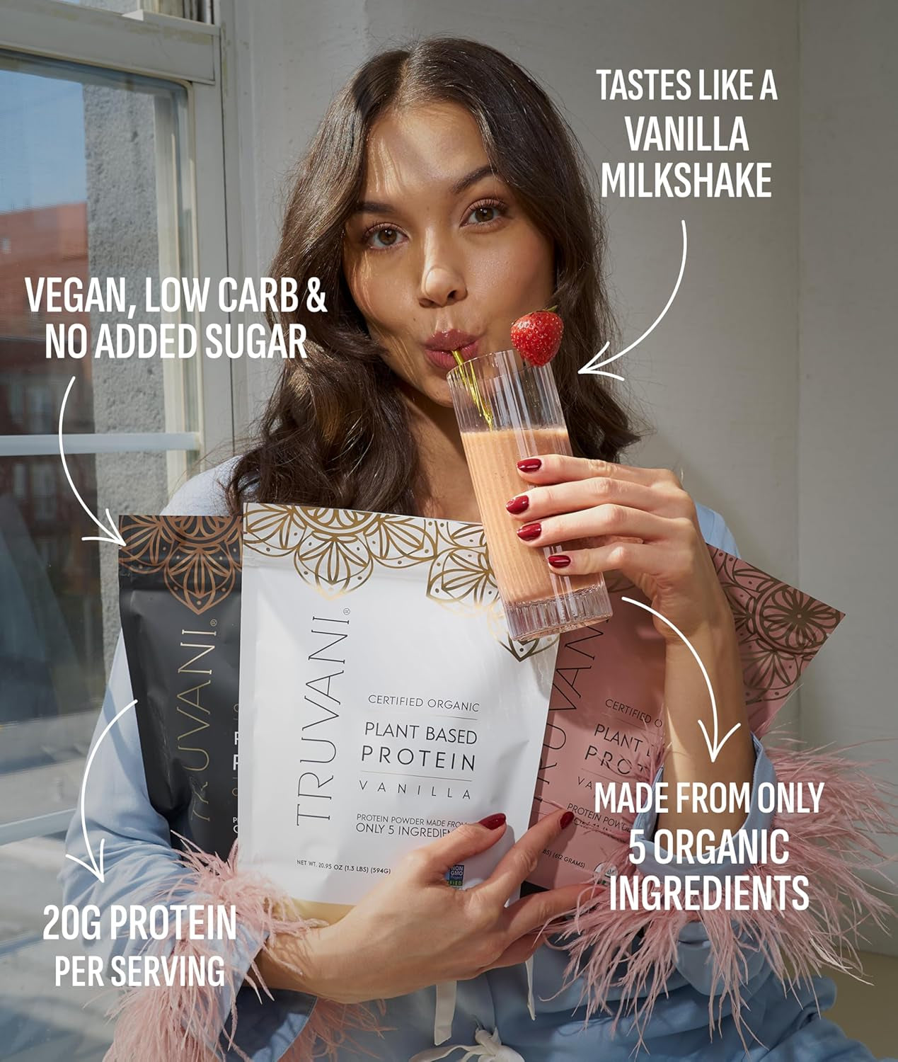 Vegan Pea Protein Powder | Vanilla | 20G Organic Plant Based Protein | 20 Servings | Keto | Gluten & Dairy Free | Low Carb | No Added Sugar
