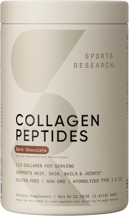 ® Collagen Peptides Protein Powder, 22.58Oz (Dark Chocolate) | Hydrolyzed Type 1 & 3 Collagen for Healthy Skin, Nails, & Joints - Grass-Fed, Non-Gmo, Gluten & Sugar-Free