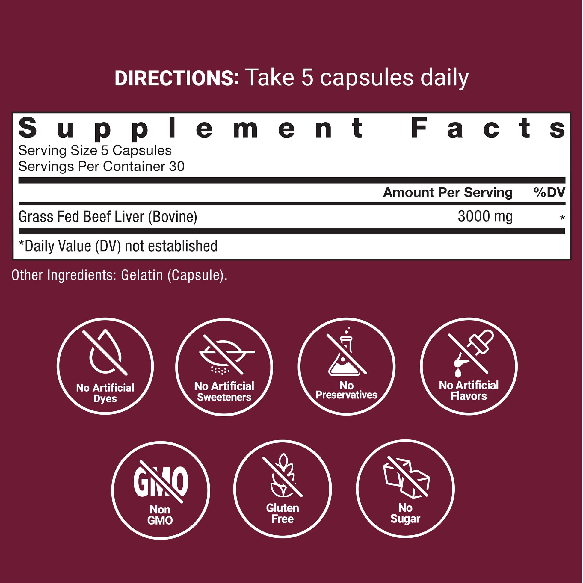 Primal Origins Beef Liver, Grass Fed Beef Organ Supplement, Pasture-Raised, Hormone & Antibiotic Free, Non-Gmo, 150 Capsules