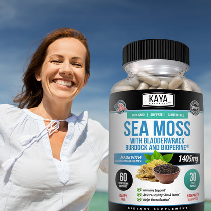 Irish Sea Moss 60Ct, Burdock Root, Bladderwrack Powder, Immune & Thyroid Care