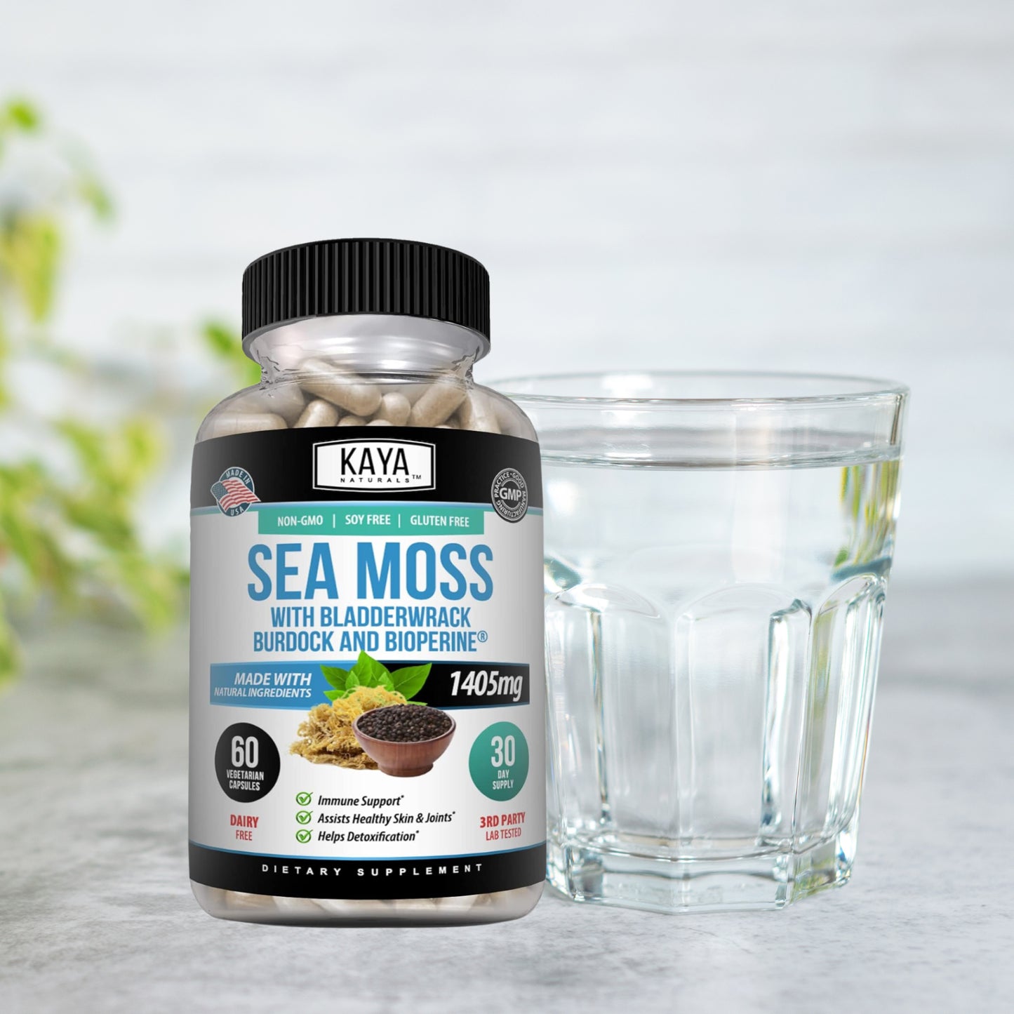 Irish Sea Moss 60Ct, Burdock Root, Bladderwrack Powder, Immune & Thyroid Care
