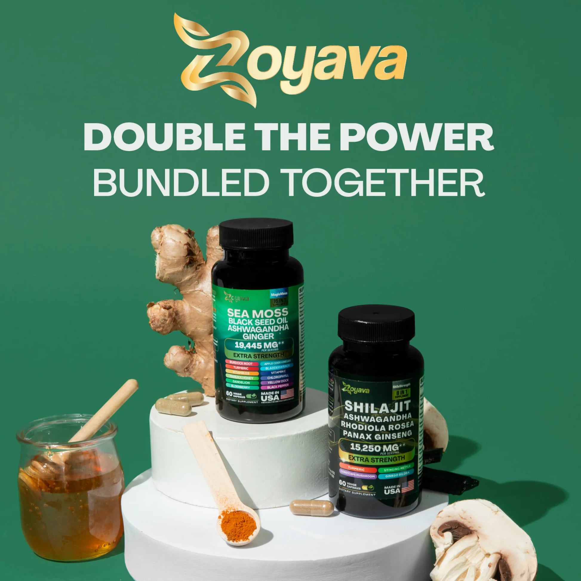 Dynamic Vitality Boost Duo: Sea Moss & Shilajit