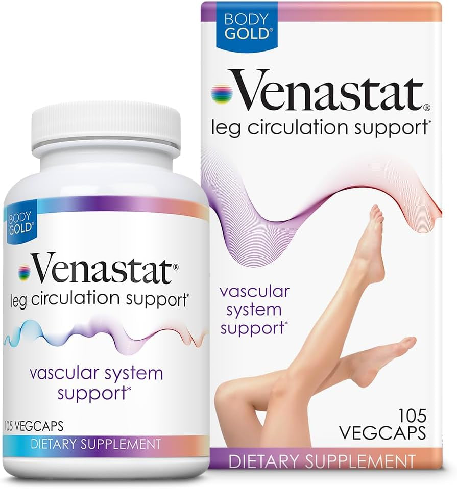 Venastat - Leg Vein Support Supplements, Circulation Supplements with Horse Chestnut & Diosmin for Men & Women, Healthy Blood Flow - 105 Veggie Capsules