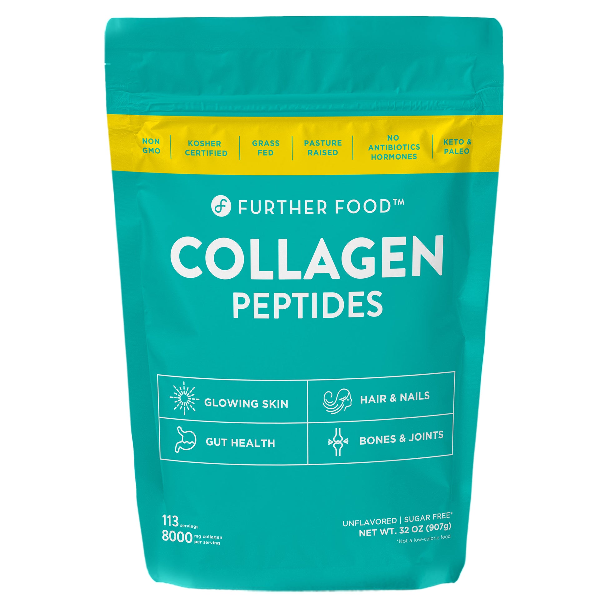 Further Food Grass-Fed Collagen Peptides Powder, Unflavored, 32.0 Oz, 113 Servings