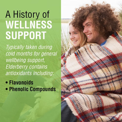 Elderberry Berry & Flower 450Mg | Support for General Wellbeing during Cold Months | with Flavonoids & Phenolic Compounds | Non-Gmo | 100Ct