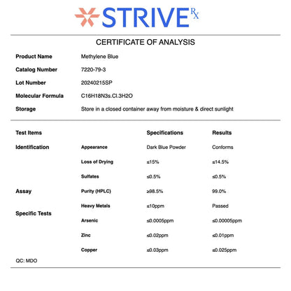 Strive Methylene Blue 10 Mg | 60 Capsules