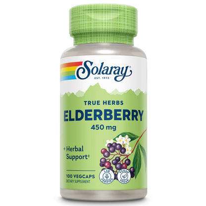 Elderberry Berry & Flower 450Mg | Support for General Wellbeing during Cold Months | with Flavonoids & Phenolic Compounds | Non-Gmo | 100Ct