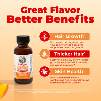 MARYRUTH'S Liquid Multivitamin + Hair Growth, Clinically Thicker Hair, 15oz