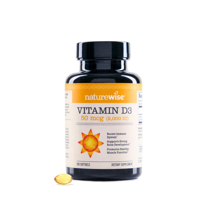 Suplemento NatureWise Vitamina D3 10000IU, Apoyo Inmune, 90 Mini Cápsulas Blandas